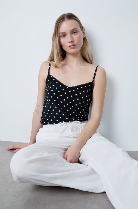 Cotton honeycomb trousers;${refinementColor}