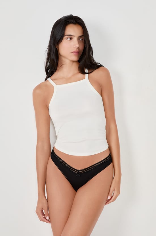 V-Shape Tanga With Lace Details;${refinementColor}