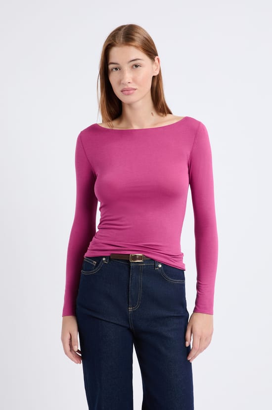 T-shirt thermique col bateau;${refinementColor}