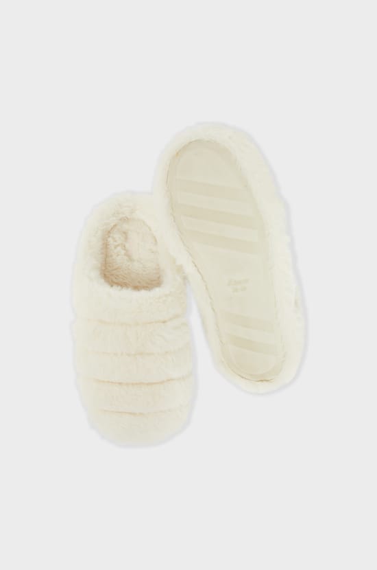 Chaussons mules en fausse fourrure;${refinementColor}