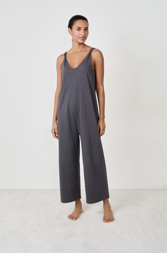 Wide cotton pyjama jumpsuit;${refinementColor}