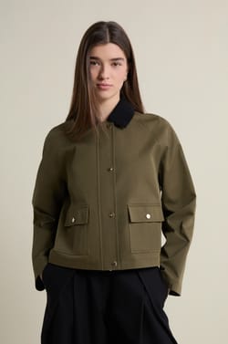 Short Velvet Collar Jacket;${refinementColor}