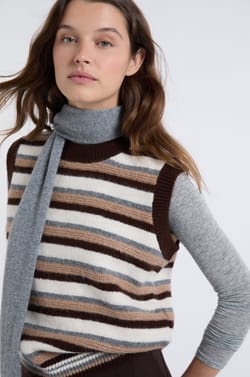 Sleeveless Striped Sweater;${refinementColor}