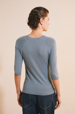 Pull manches mi-longues &agrave; col rond;${refinementColor}