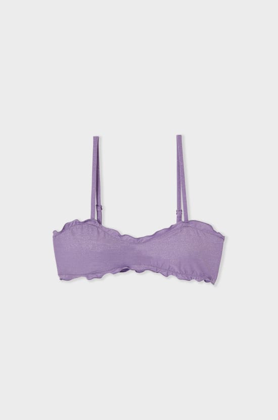 Haut de maillot de bain bandeau paillet&eacute; avec bretelles amovibles;${refinementColor}