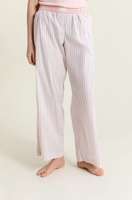 Pantalon de pyjama &agrave; rayures avec coton;${refinementColor}