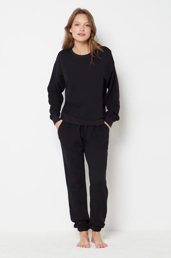 Cotton and Modal Sweatshirt;${refinementColor}