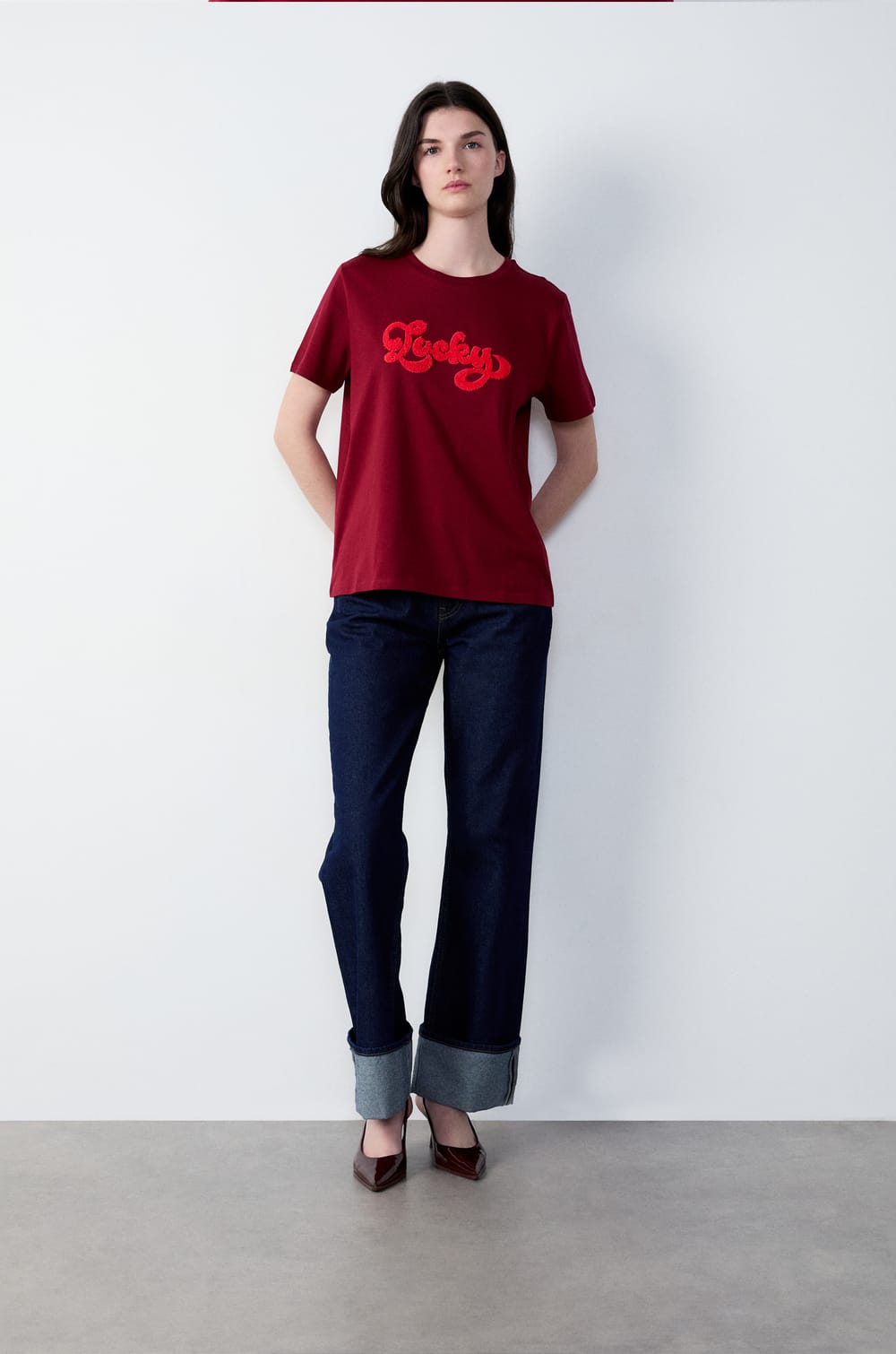 Playera de algodón estampada ;${refinementColor}