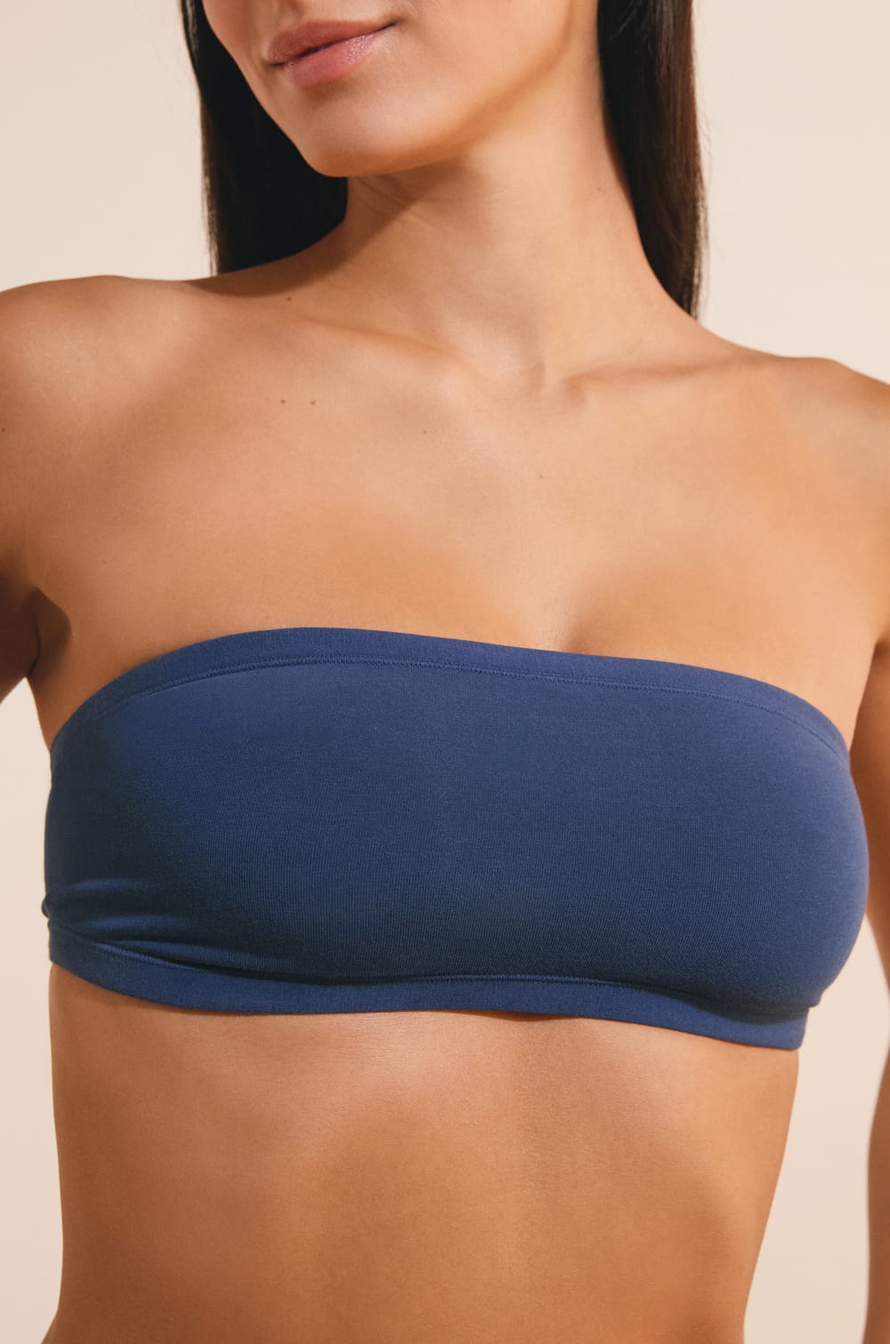 Sujetador bandeau sin aros de algod&oacute;n org&aacute;nico el&aacute;stico;${refinementColor}