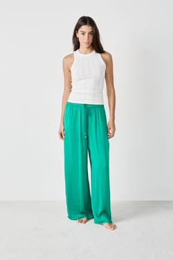 Pantalon satiné coupe large;${refinementColor}