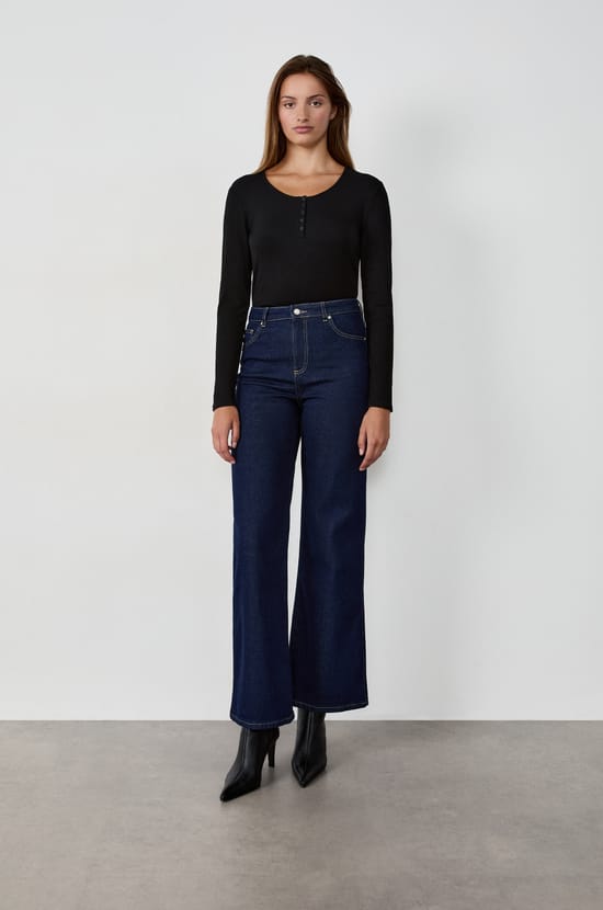 Straight Cotton Jeans;${refinementColor}