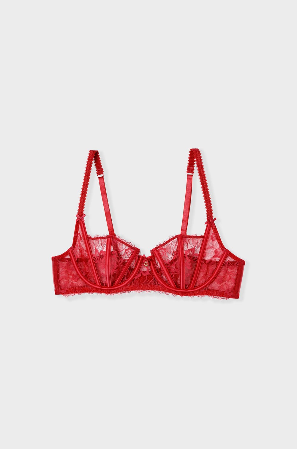 Soutien-gorge corbeille en satin et dentelle;${refinementColor}