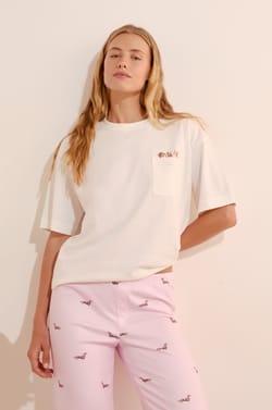 T-shirt en coton &agrave; motifs chiens;${refinementColor}
