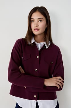 Cardigan with Gold Buttons;${refinementColor}