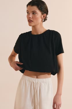 T-shirt bouffant en coton;${refinementColor}
