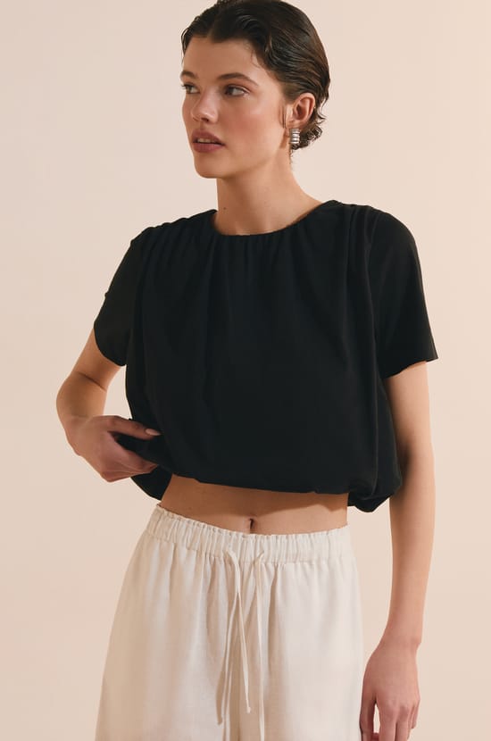 T-shirt bouffant en coton;${refinementColor}