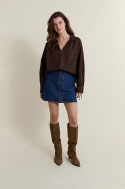 Blouse en coton;${refinementColor}