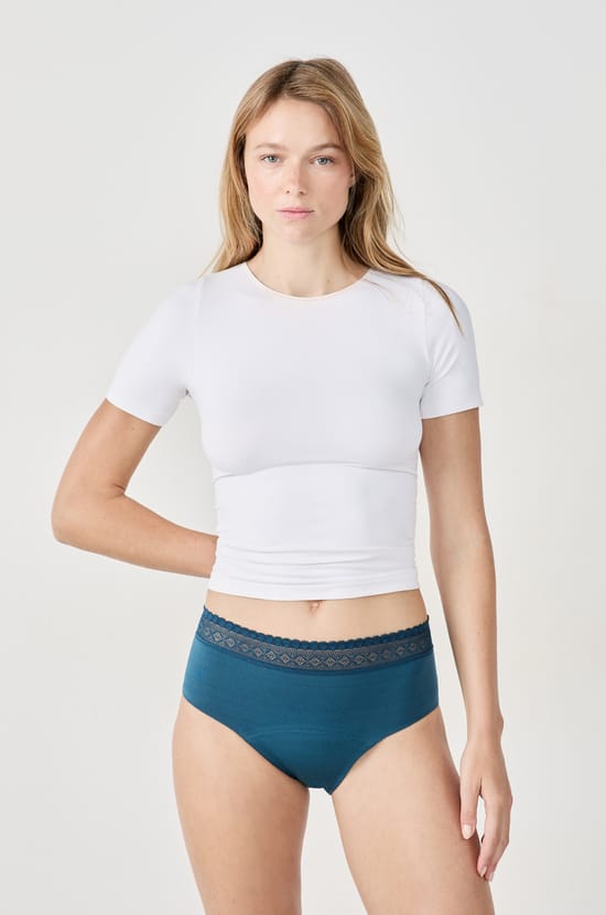 Shorty menstruel en coton - Flux abondant;${refinementColor}
