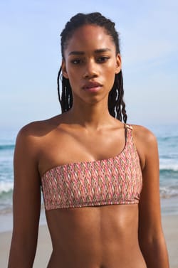Asymmetrische bralette bikinitop met print;${refinementColor}