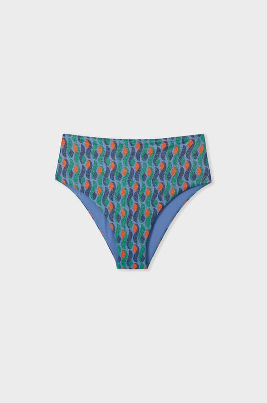 High-Waist Bikini Bottom with Sequins;${refinementColor}