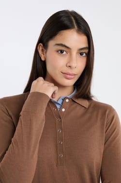 Polo manches longues 100% laine;${refinementColor}