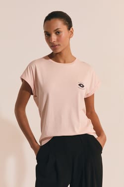 T-shirt manches courtes avec coton;${refinementColor}