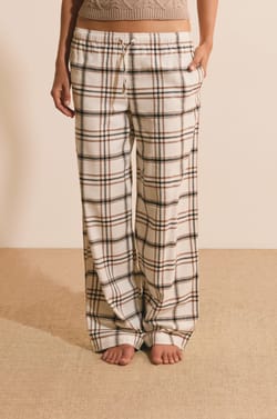 Pantalon de pyjama &agrave; carreaux en coton;${refinementColor}