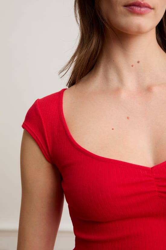 Top de pyjama manches courtes avec coton;${refinementColor}