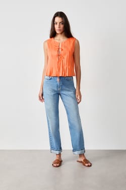 Top sans manches &agrave; n&oelig;uds;${refinementColor}