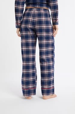 Pantalon de pyjama à carreaux en coton;${refinementColor}