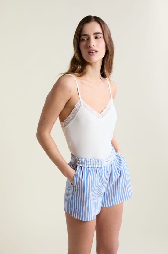 Short de pyjama &agrave; motifs avec coton;${refinementColor}