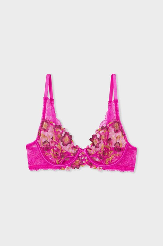 Embroidered Classic Bra;${refinementColor}