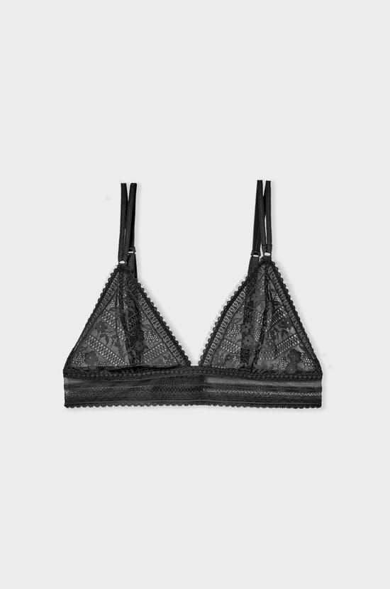 Soutien-gorge triangle sans armartures en dentelle;${refinementColor}