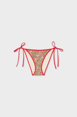 Bas de maillot de bain bikini &agrave; nouer &agrave; imprim&eacute; l&eacute;opard;${refinementColor}