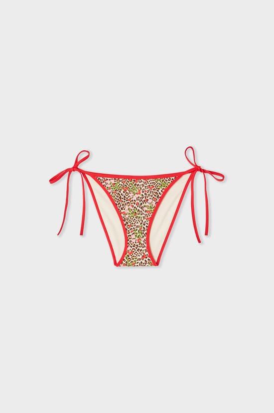 Bas de maillot de bain bikini &agrave; nouer &agrave; imprim&eacute; l&eacute;opard;${refinementColor}