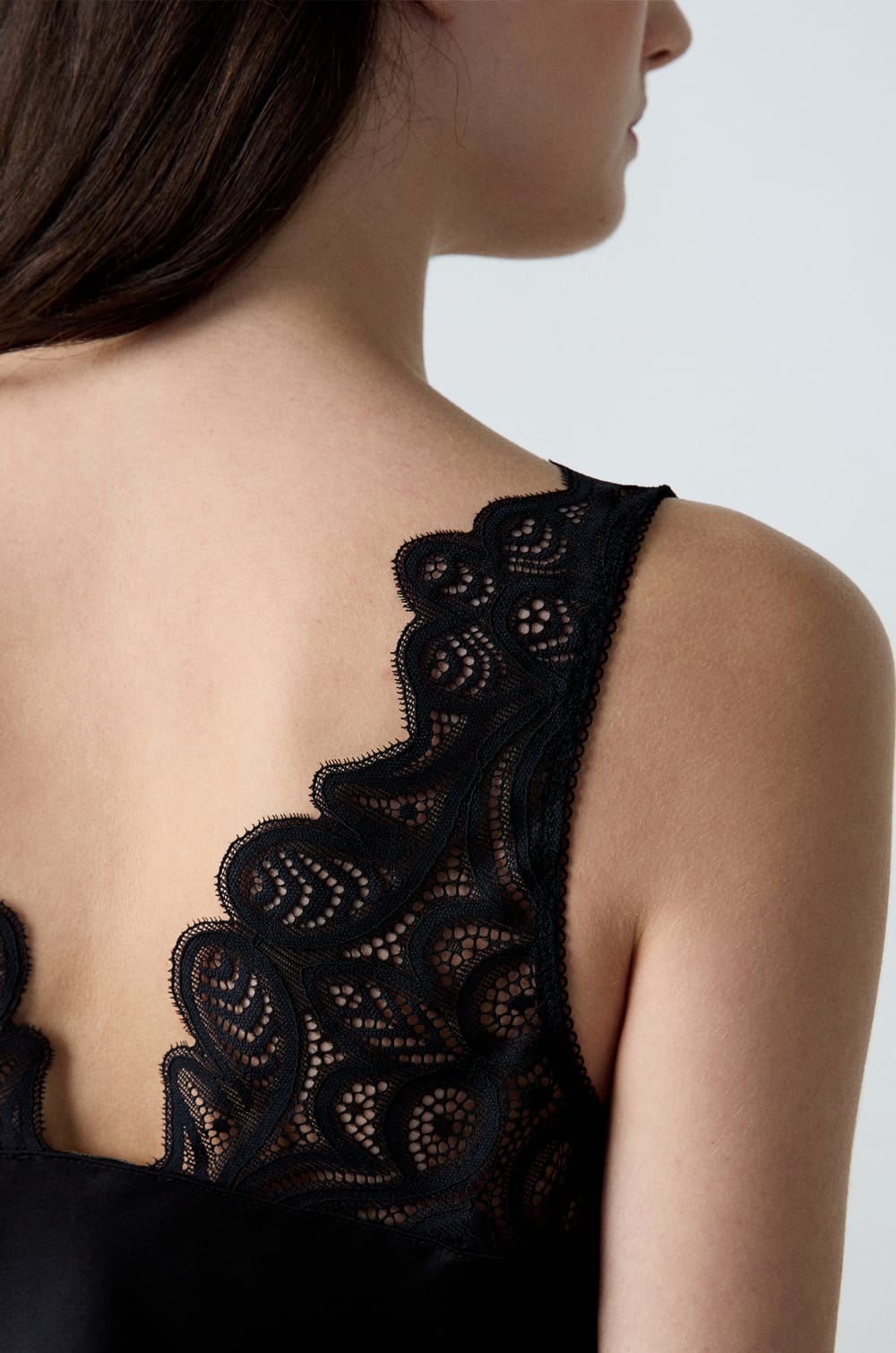 Pyjama Tank Top with Lace Back;${refinementColor}