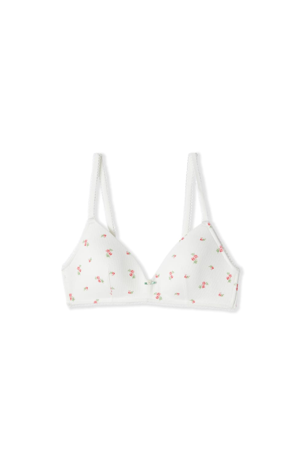 Lightly Lined Cotton Pointelle Patterned Bra;${refinementColor}