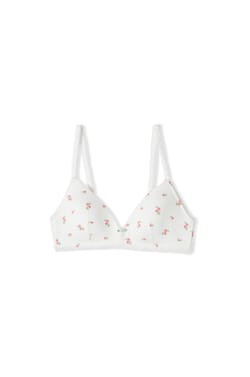 Lightly Lined Cotton Pointelle Patterned Bra;${refinementColor}