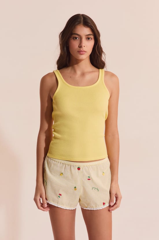 Camiseta sin mangas de algod&oacute;n gofrado;${refinementColor}