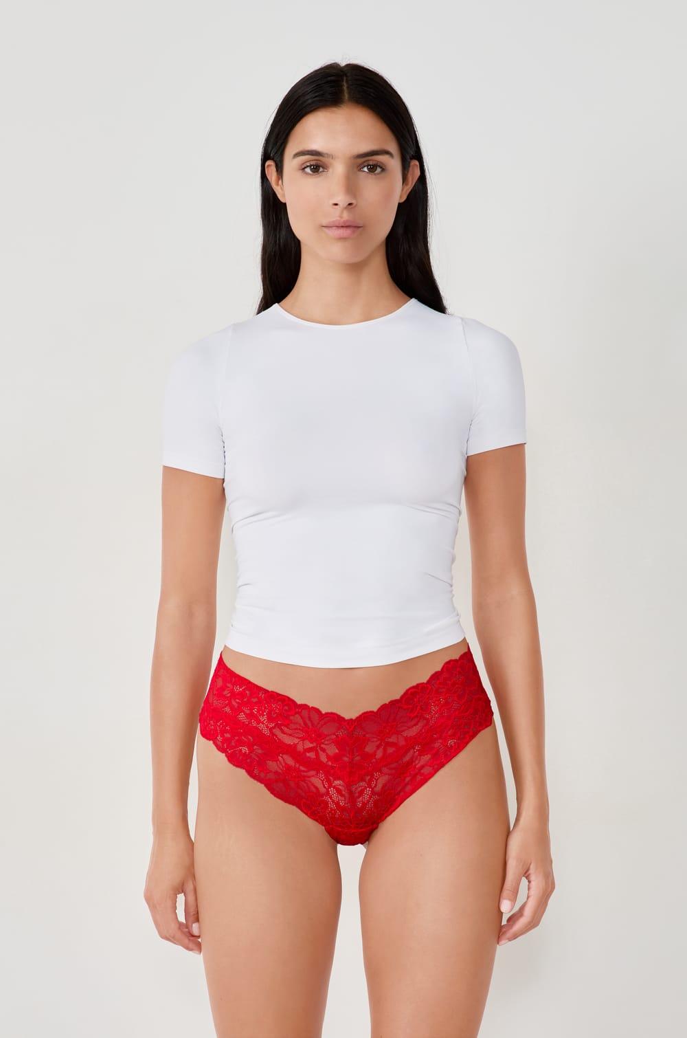 V-shape Lace Hipster;${refinementColor}