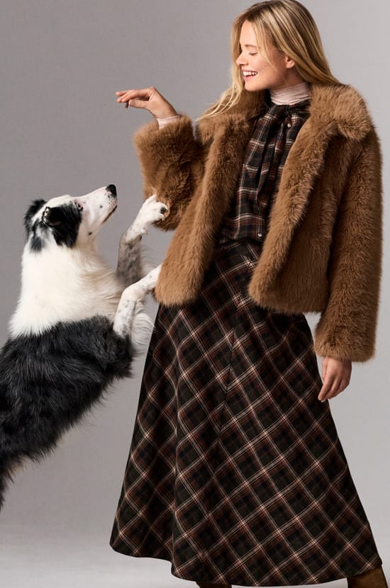 Short Faux Fur Coat;${refinementColor}