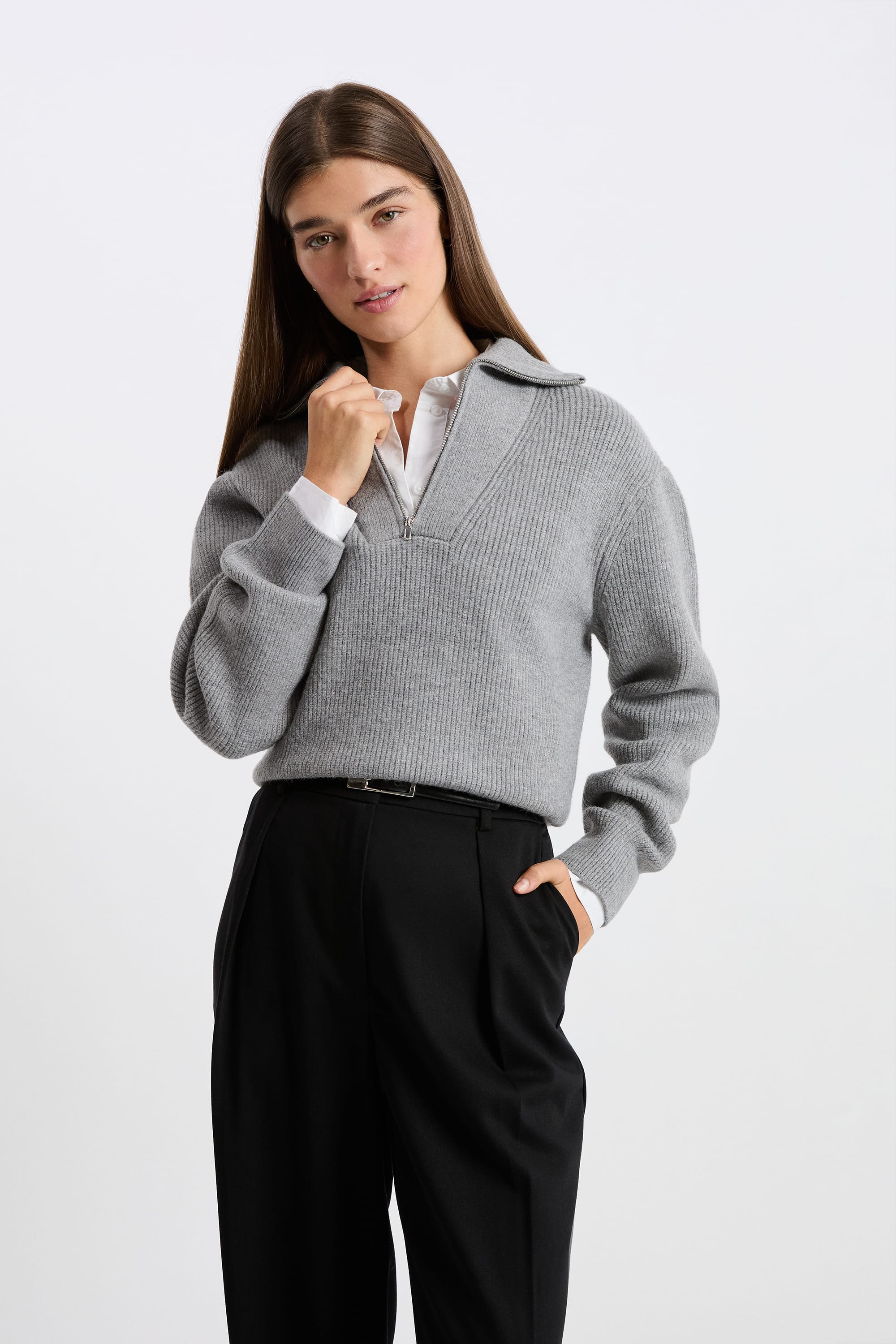 pull col camionneur avec zip