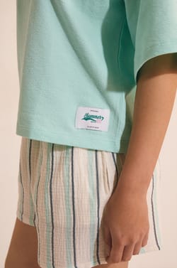 T-shirt de pyjama manches courtes en coton;${refinementColor}