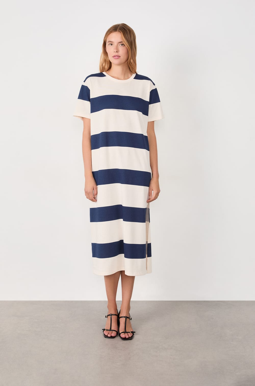 Vestido largo de algodón;${refinementColor}