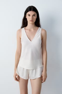 Satin Pyjama Tank Top;${refinementColor}