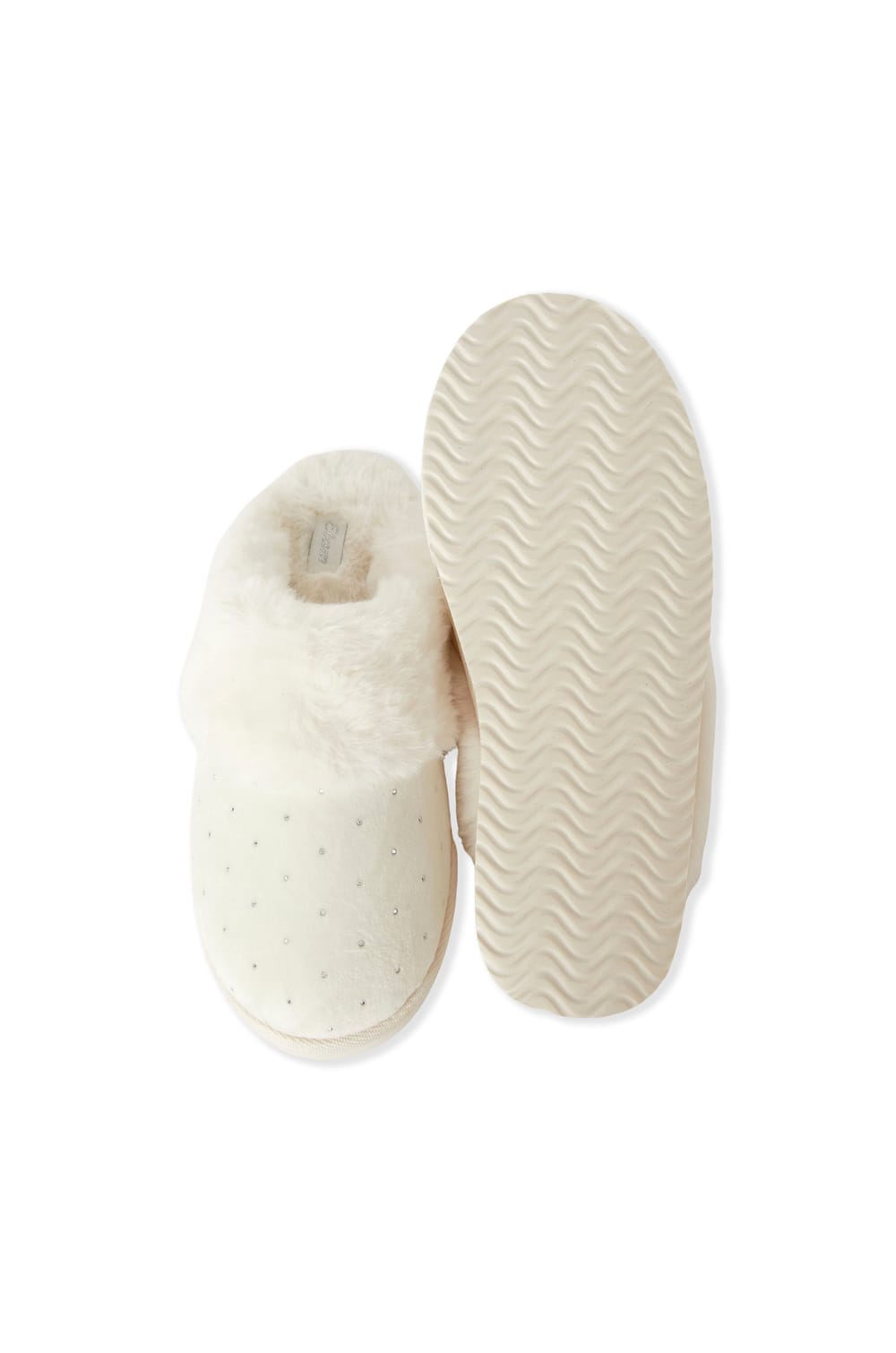 Chaussons mules avec strass;${refinementColor}