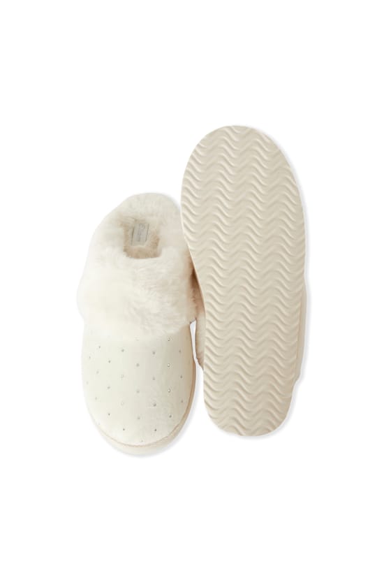 Chaussons mules avec strass;${refinementColor}