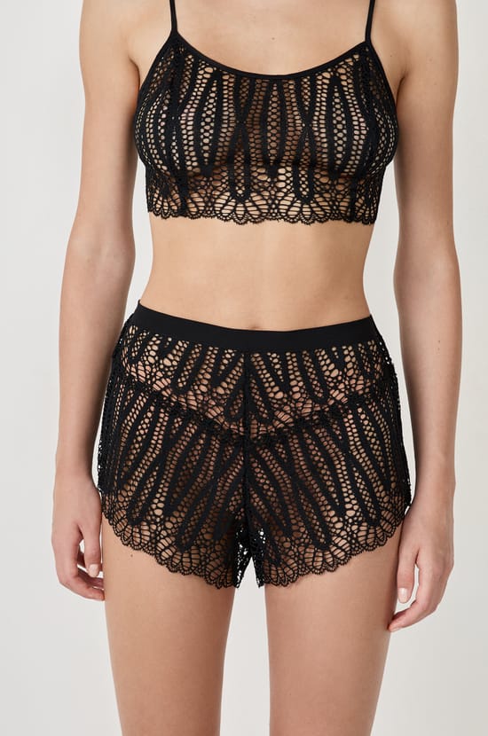 Lace pyjama shorts;${refinementColor}