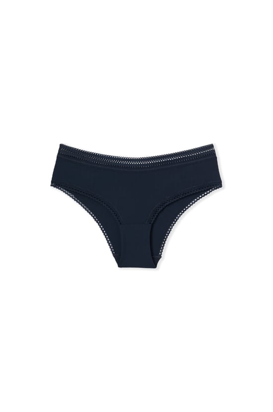 Boyshort in Microfiber with Lace Details;${refinementColor}