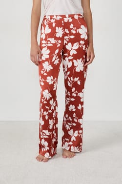 Pantalon de pyjama satiné à imprimés;${refinementColor}